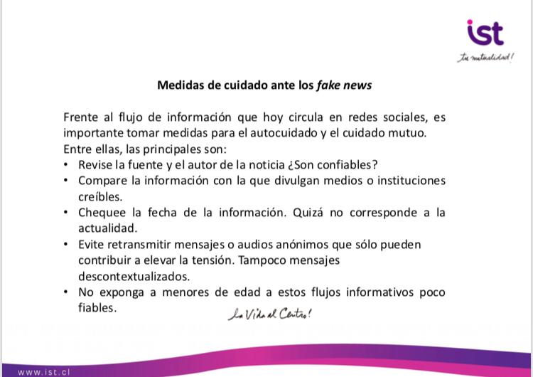 Medidas de cuidado ante fake news