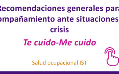 Recomendaciones generales para acompañamiento ante situaciones de crisis